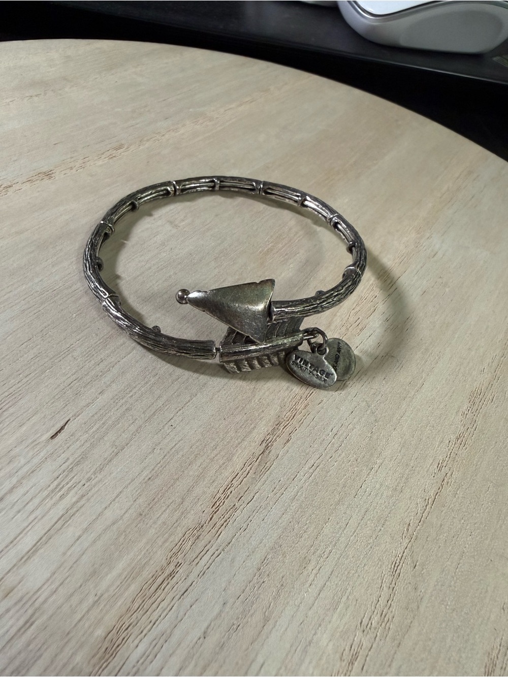 Alex and Ani Silver Arrow Charm Bangle Bracelet